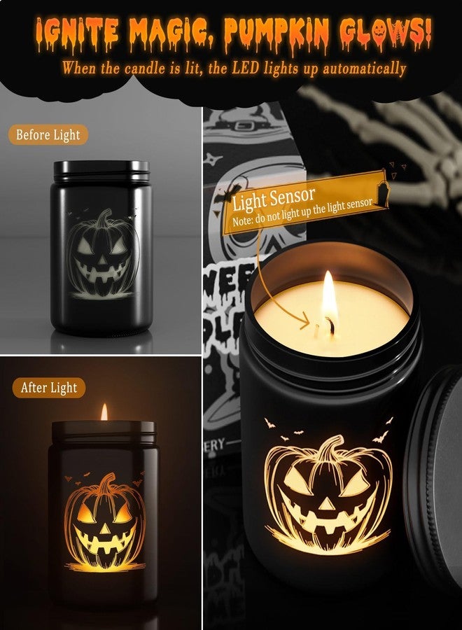 CHAMBERY Candle for Halloween, Pumpkin, White - Image 2