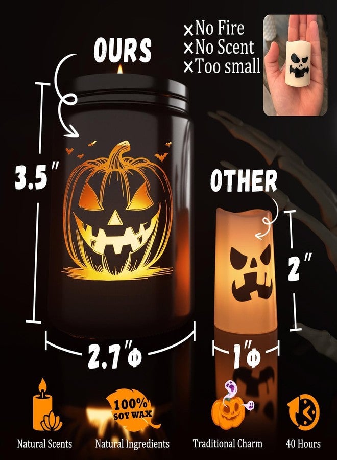 CHAMBERY Candle for Halloween, Pumpkin, White - Image 5