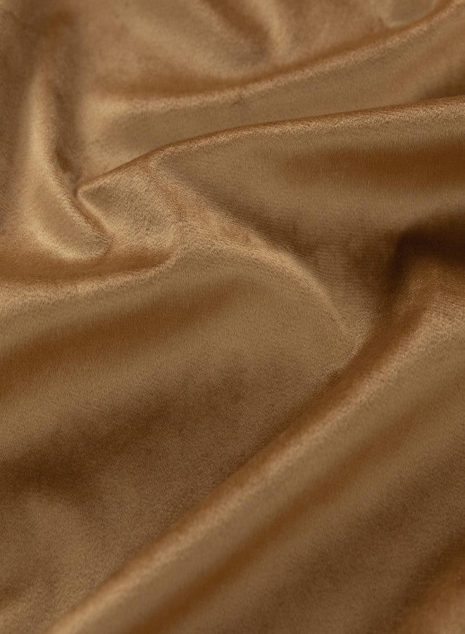 KOUFALL Velvet Blackout Curtains 108 Inch Long, 9FT 9 FT Foot Floor to Ceiling Curtain with Hooks for Track System, Gold Brown Luxury Curtain Pleated Drapes for Living Room, 2 Panel Set - Image 5