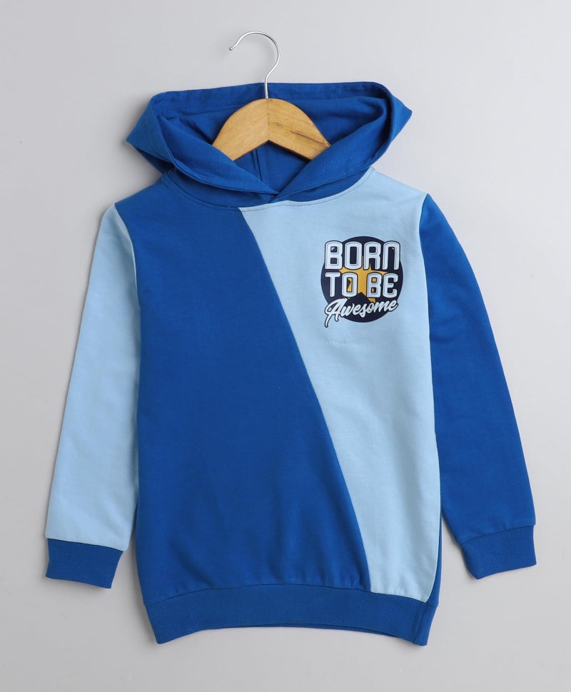 BUMZEE Royal Blue Boys Full Sleeves Cotton Hooded Sweatshirt Age - 6-7 Years (Peb9775J-rbl) - Image 2