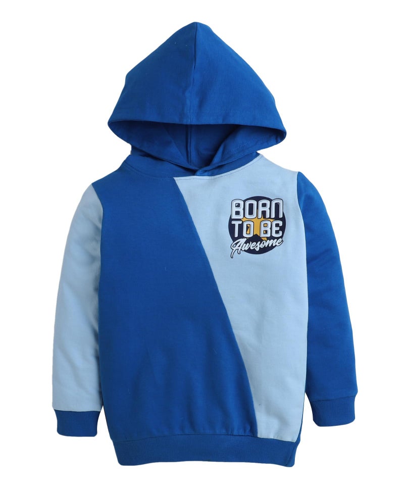 BUMZEE Royal Blue Boys Full Sleeves Cotton Hooded Sweatshirt Age - 6-7 Years (Peb9775J-rbl) - Image 1