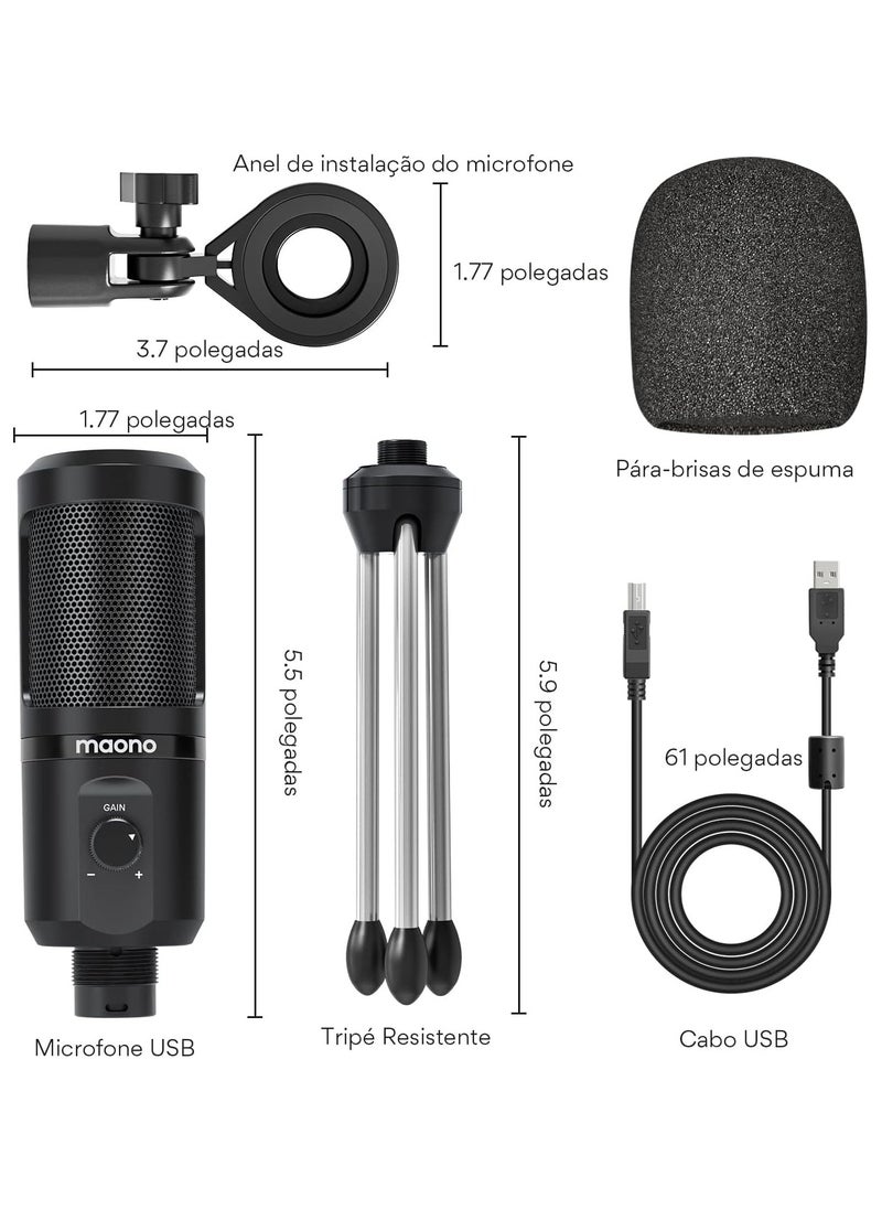 MAONO AU-PM461TR USB Gaming Microphone with Mic Gain - Black - pzsku/Z5E48545C3D460E379AB2Z/45/_/1714723334/2aa8edad-953b-4493-b65b-80c91bc55e01