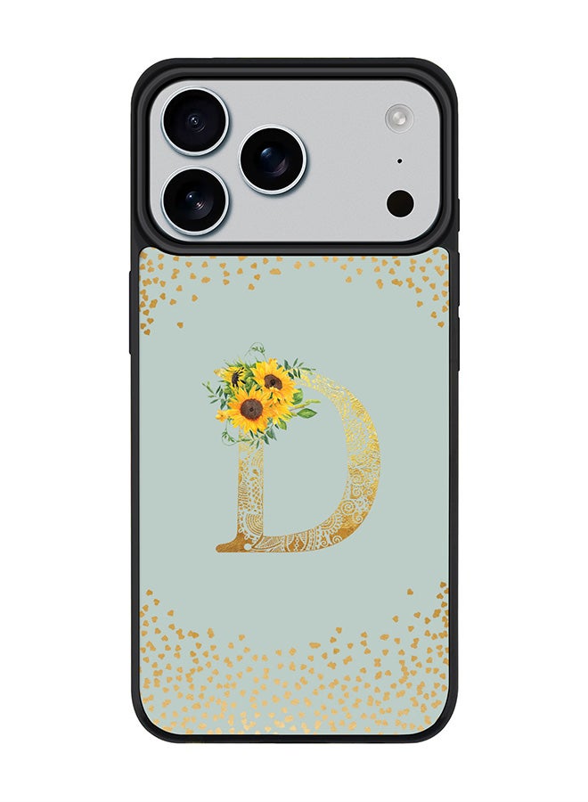 Stylizedd iPhone 17 Pro Max Case, [Compatible with MagSafe] Slim Magnetic cover Phone Case iPhone 17 Pro Max -Custom Floral Monogram - D  (Light Grey ) - Image 1