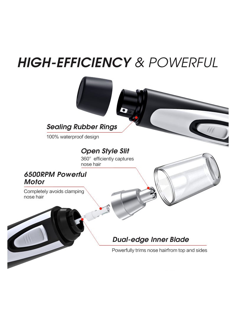 Suntown Electric Nose Trimmer, Ear Hair Trimmer for Men and Women, Professional Painless Eyebrow Facial Hair Trimmer, Battery-Operated Trimmer with IPX7 Waterproof, Rotary Dual Edge Blades for Easy Cleansing - Image 5