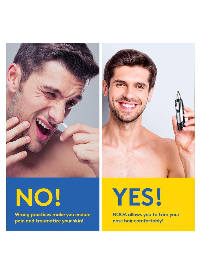 Suntown Electric Nose Trimmer, Ear Hair Trimmer for Men and Women, Professional Painless Eyebrow Facial Hair Trimmer, Battery-Operated Trimmer with IPX7 Waterproof, Rotary Dual Edge Blades for Easy Cleansing - Image 4