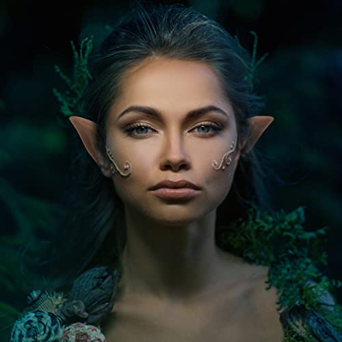 FRESHME Renaissance Medium Brown Fairy Elf Ears - Pixie Pointy Tan Black Elf Ear Fairy Elven Ear Brown Skin Prop for Women Christmas Halloween Cosplay Masqerade Fantasy Dress Up Costume Accessories - Image 4