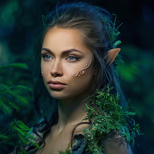 FRESHME Renaissance Medium Brown Fairy Elf Ears - Pixie Pointy Tan Black Elf Ear Fairy Elven Ear Brown Skin Prop for Women Christmas Halloween Cosplay Masqerade Fantasy Dress Up Costume Accessories - Image 2