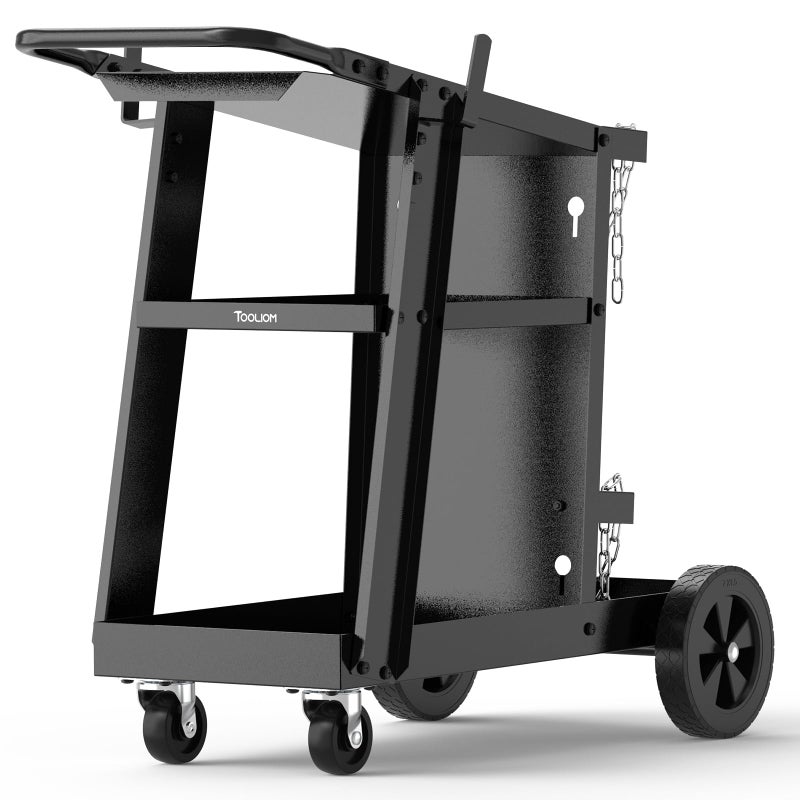 TOOLIOM 3-Tier Tilt-Table Welding Cart for Tig Mig Welder and Plasma Cutter with 360Â° Swivel Wheels - Image 1