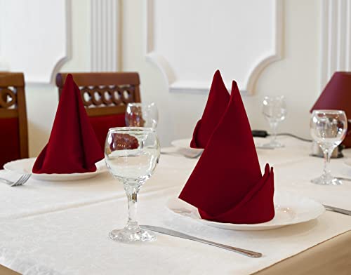 Utopia Kitchen Burgundy Cloth Napkins [12 Pack, 18x18 Inch] Absorbent Cotton Blend Washable and Reusable for Dinner, Restaurant, Lunch, Wedding and Hotel - Image 5