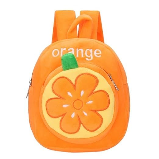 Storescent Kids Velvet School Bag Plush Backpack Baby Girl Preschool Bags Ideal for Baby Boy & Girl Picnic Bags (2-5 Years) (Orange) - Image 4