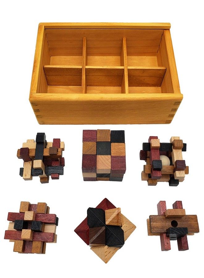 مجموعة من 6 ألغاز خشبية لتحفيز العقل، ألغاز ثلاثية الأبعاد للكبار والصغار، أفكار هدايا تعليمية وممتعة، ألغاز ذهنية للكبار - Image 2