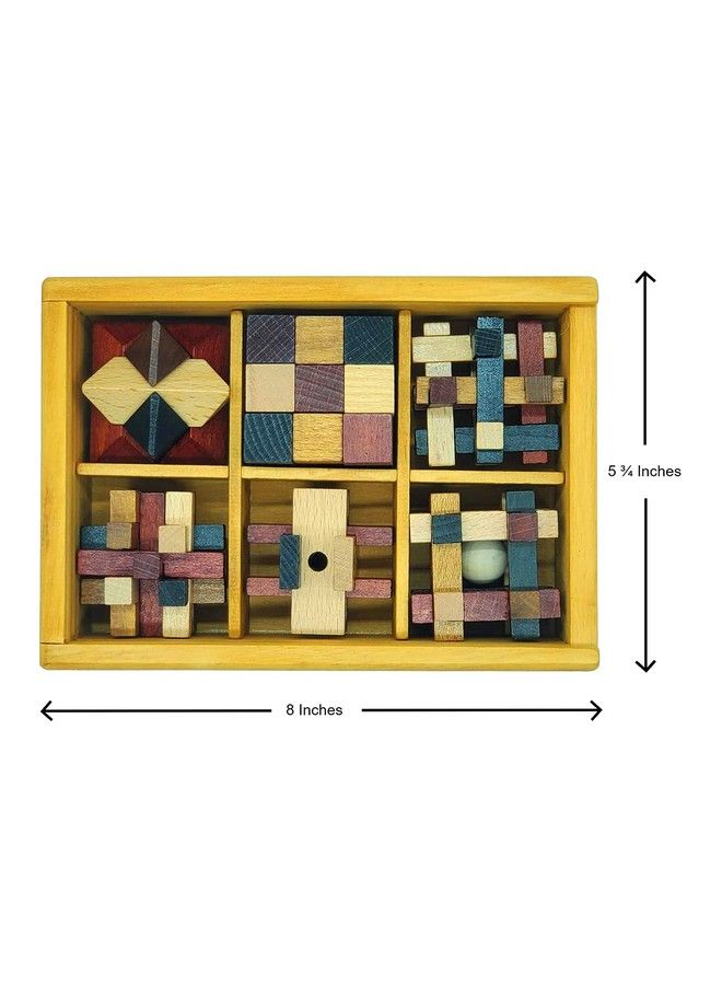 مجموعة من 6 ألغاز خشبية لتحفيز العقل، ألغاز ثلاثية الأبعاد للكبار والصغار، أفكار هدايا تعليمية وممتعة، ألغاز ذهنية للكبار - Image 4