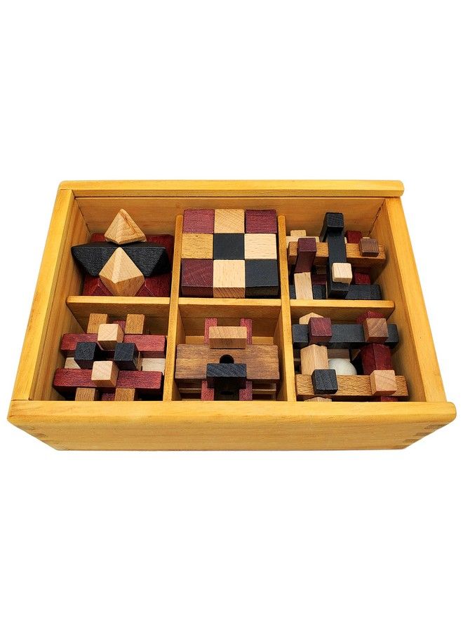 مجموعة من 6 ألغاز خشبية لتحفيز العقل، ألغاز ثلاثية الأبعاد للكبار والصغار، أفكار هدايا تعليمية وممتعة، ألغاز ذهنية للكبار - Image 3