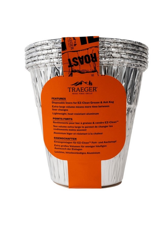 TRAEGER 5-Piece EZ-Clean Disposable Grease and Ash Keg Liner Silver 16.76 x 16 x 16 cm BAC608 - Image 2