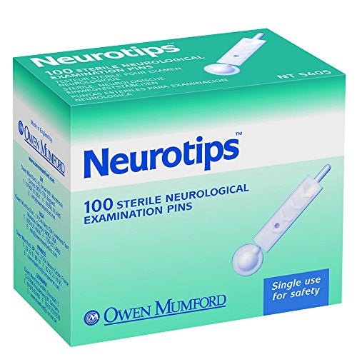 Owen Mumford Neurotips Peripheral Neuropathy Examination Pins, White & Red, 100 Count - Image 1