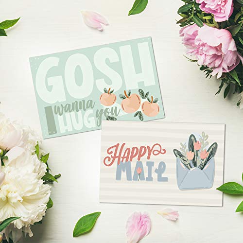 Canopy Street Miss You Encouraging Postcards / 25 Thinking Of You Postcards / 5 Supportive Floral Designs / 4" x 6" Flat Motivational Postcard/Happy Mail Uplifting Cards/Made In The USA - Image 3