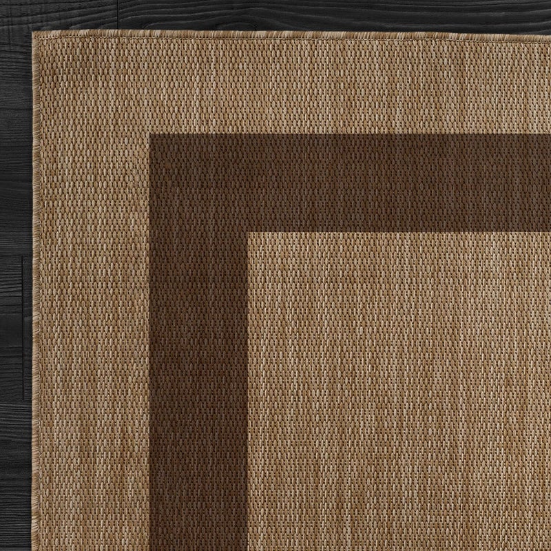 CAMILSON Outdoor Rug 6x9 - Modern Outside Rugs for Patios Porches Waterproof Durable Washable Non-Shedding, Easy-to-Clean Indoor Outdoor Area Carpet (6 x 9, Bordered - Jute) - Image 5