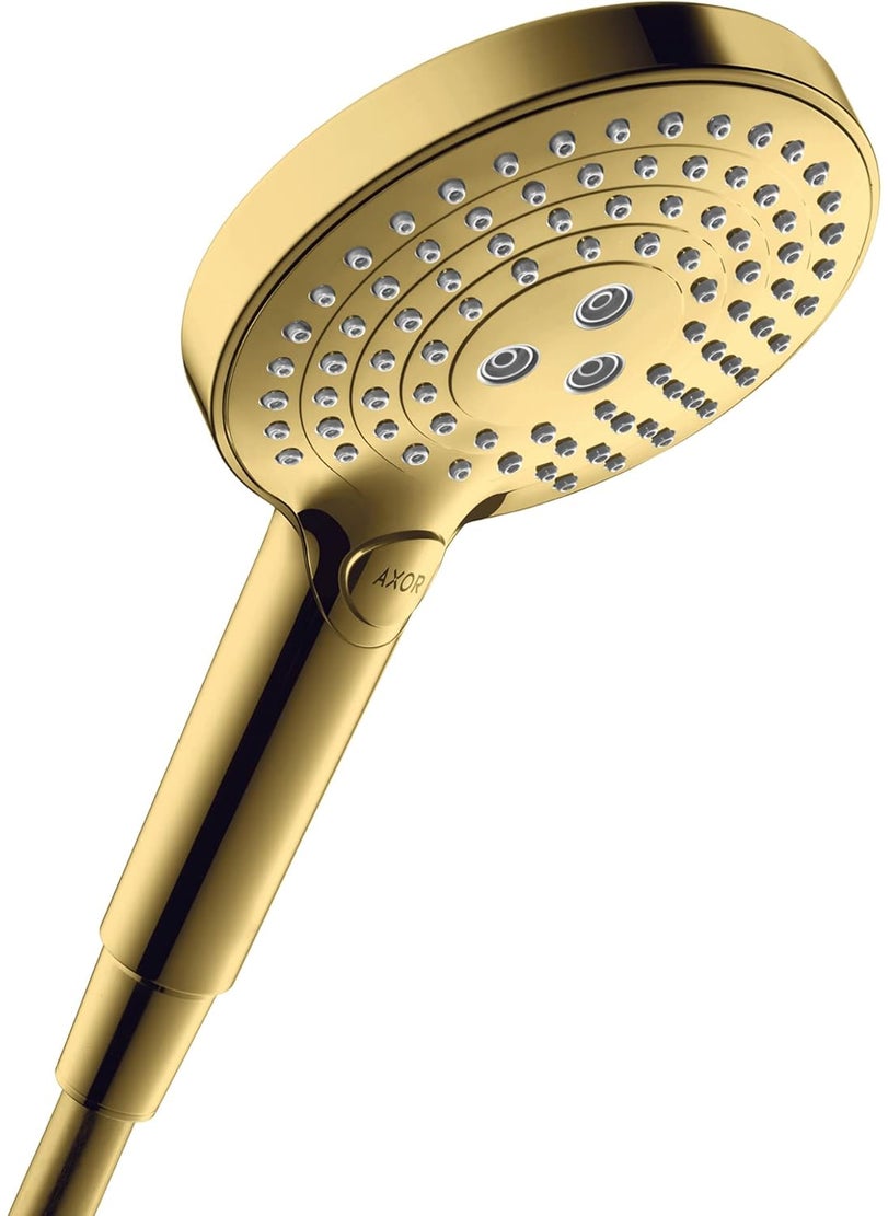 AXOR AXOR ShowerSolutions 5inch Modern Handheld Shower Head 3Spray PowderRain Full and Massage in Polished Gold Optic 26053991 