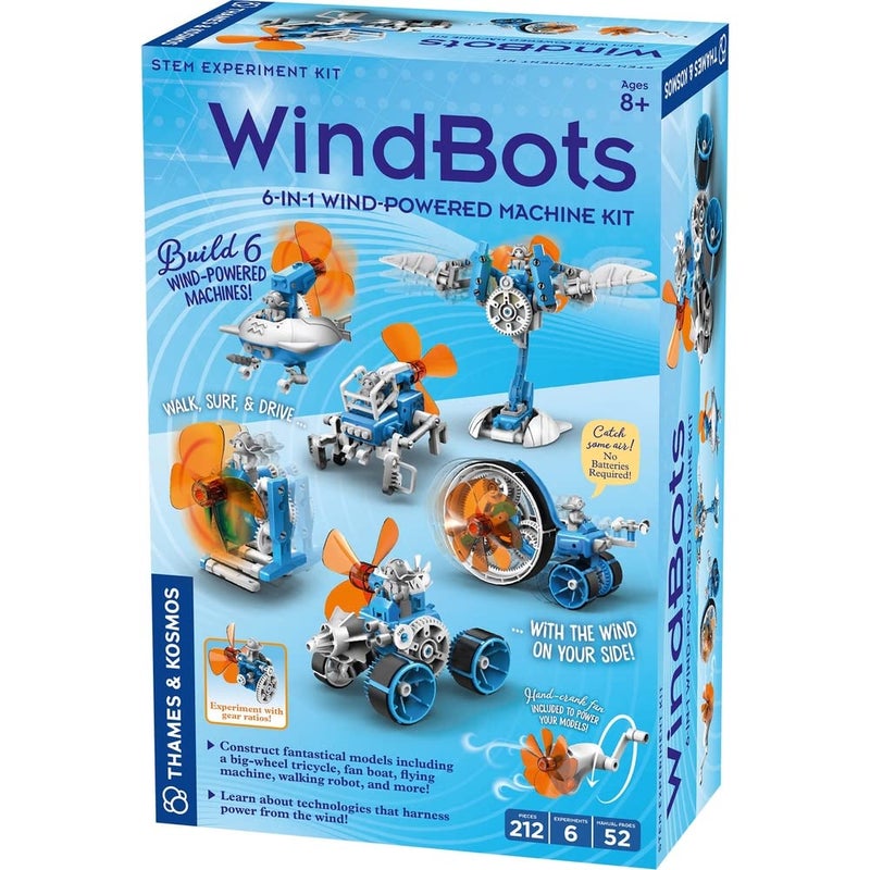 Thames & Kosmos WindBots 6-in-1 Engineering STEM Kit | Build 6 Wind-Powered Bots, No Batteries/Electricity Required | Explore Wind Technology, Gear Ratios & More | Full-Color Manual & Experiment Guide - Image 1