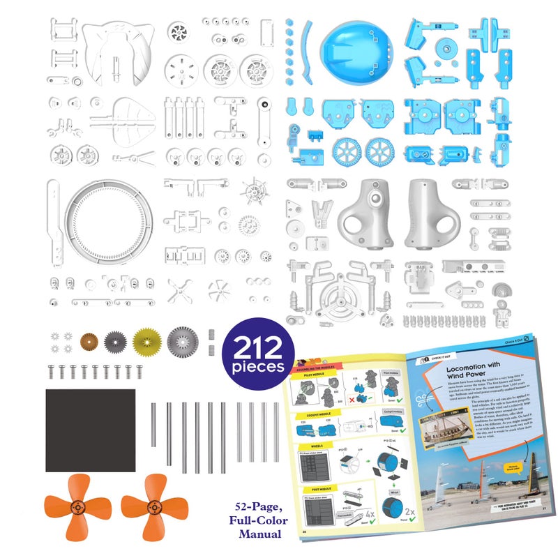 Thames & Kosmos WindBots 6-in-1 Engineering STEM Kit | Build 6 Wind-Powered Bots, No Batteries/Electricity Required | Explore Wind Technology, Gear Ratios & More | Full-Color Manual & Experiment Guide - Image 2