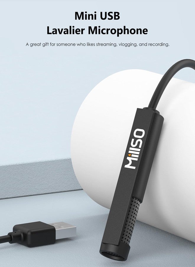 MillSO USB PC Microphone Plug & Play Mini USB Microphone Omnidirectional External USB Lavalier Microphone for Computer, Laptop, YouTube, Meeting, Recording, Podcasting, Gaming - 1.5m/4.9ft - Image 2