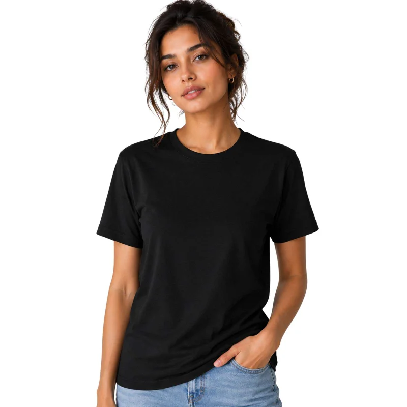 Matching Family Outfits Plain Black Unisex Cotton T-Shirt | Soft Half Sleeve Round Neck Casual Tee for Men & Women | Breathable Solid Basic T-Shirt | Comfortable Everyday Wear | Premium Regular Fit