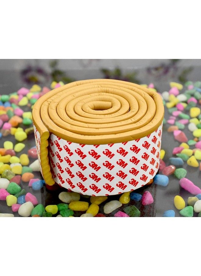 The Little Lookers Baby Proofing Edge Guard Roll; Child Safety Edge;Corner Protector; Soft Foam Bumper Guard ; 2 Metre; 6.5 Ft Pre Taped Extra Wide Strip (Golden 2 Metre; 6.5 Ft (Pack Of 2))  - Image 3