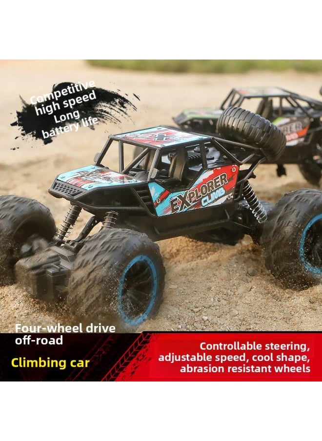 Generic - Oversized Alloy Remote Control Off-road Vehicle High-speed Four-wheel Drive Climbing Racing Car Remote Control Car Children's Boy Toys Wholesale-Color:Two-way Climbing Off-road Vehicle [large Gift Box] Two Colors Random-Scale:High Configuration Dual Batteries - Image 1