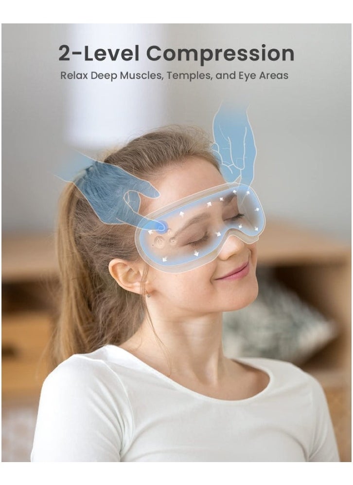 RENPHO Eyeris 1 Eye Massager With Heat Air Compression Bluetooth Music Rechargeable Eye Therapy Massager Black  - Image 3