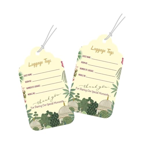 Infistyle Luggage Tags for Wedding – 25 Pcs Cardstock Wedding Luggage Tags with String, Writable Travel ID Tags for Suitcase, Gift Bags & Guest Luggage (Ivory, 100 Tags) - Image 1