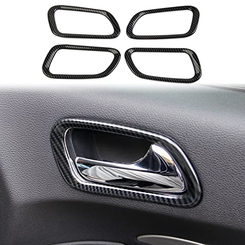 crosselec Carbon Fiber Interior Door Handle Panel cover trim for Dodge Durango 2011-2020 - Image 1