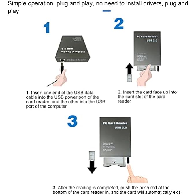 rayihni ATA PCMCIA MEMORY CARD READER, USB2.0 TO PCMCIA CARD READER USB 2.0 PC CARD READER ATA CARD ADAPTER READER FOR PC ATA CARD PCMCIA - Image 3
