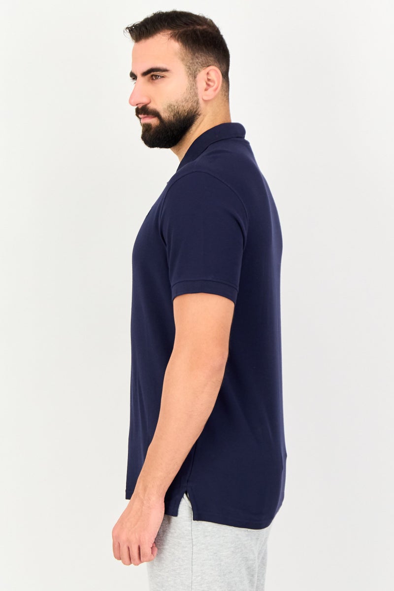 FILA Men Sportswear Fit Short Sleeve Outdoor Polo Shirt, Navy - Image 4