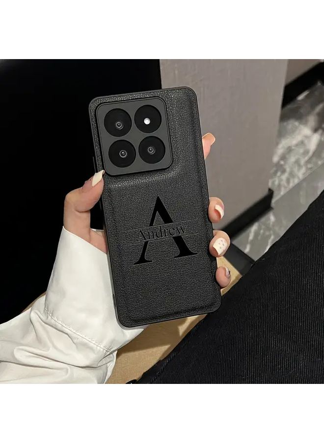 Personalized Phone Case Black Soft Faux Leather Shockproof Redmi 13C 5G Fit - Image 5