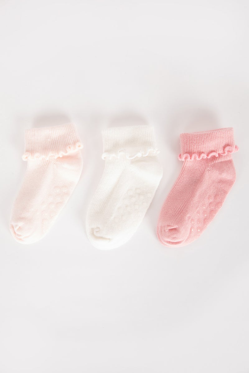 DeFacto Multicolour Baby Girl 3 piece Long sock Casual - Image 1