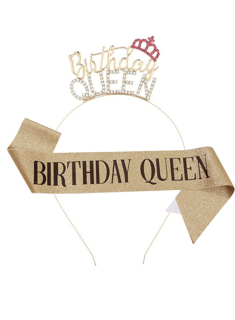 xppier Happy Birthday Sash and Crown,  Gift Kit for Birthday Decorations & Party Favors - Image 1