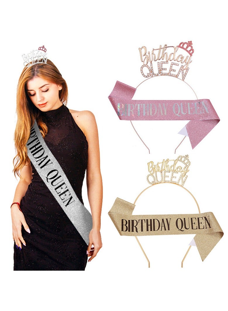 xppier Happy Birthday Sash and Crown,  Gift Kit for Birthday Decorations & Party Favors - Image 2