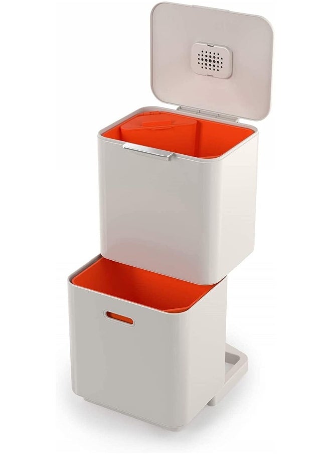 Joseph Joseph Joseph Joseph Intelligent Waste Totem Max Kitchen Trash Can and Recycle Bin Unit Max: 60 Liter/16 Gallon  - Image 1