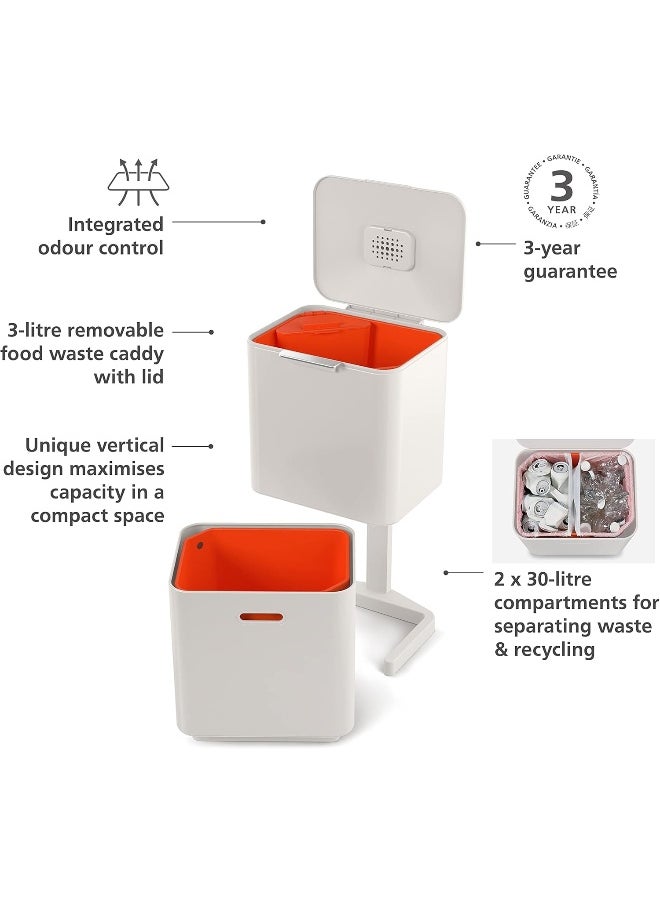 Joseph Joseph Joseph Joseph Intelligent Waste Totem Max Kitchen Trash Can and Recycle Bin Unit Max: 60 Liter/16 Gallon  - Image 2