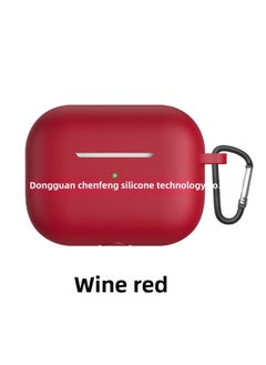 Generic For Airpods Pro Bluetooth Headset Protective Case Apple 3 Generation Earphone Case Thickened Silicone Case Flat Bottom One-Piece-Color:Burgundy-Applicable Model:Airpods Pro2 Silicone Sleeve (2.5MM)  - Image 1