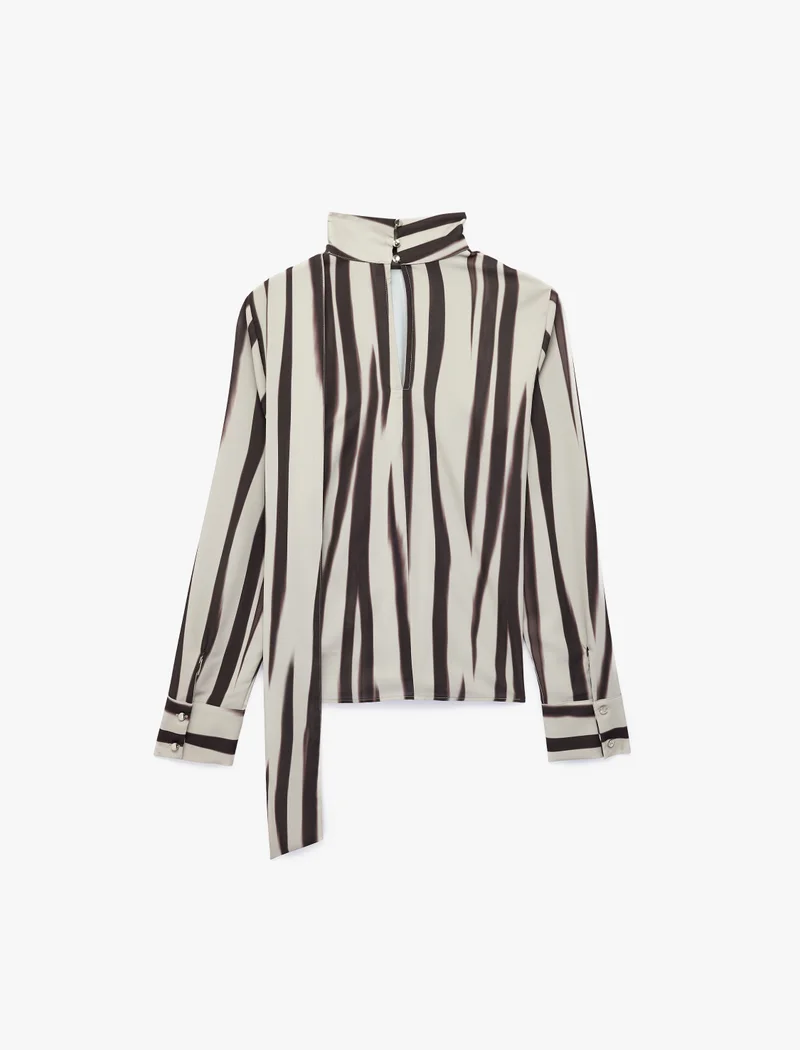 Koton Striped Satin Blouse
