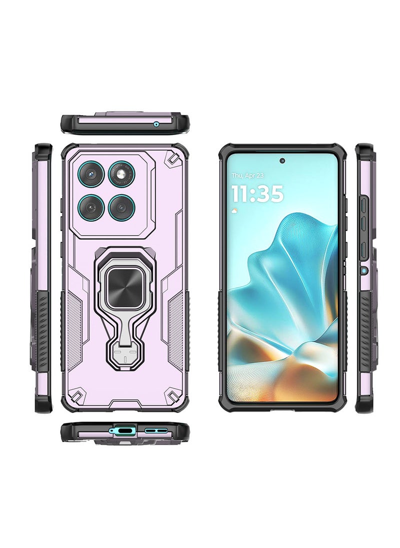 حافظة ل Motorola Edge 60 Fushionمع مسند، غطاء خلفي هجين مزدوج الطبقة للحماية من PC+TPUثنائي الطبقةRose Gold - Image 2