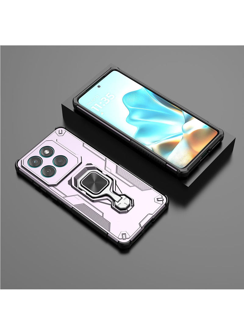 حافظة ل Motorola Edge 60 Fushionمع مسند، غطاء خلفي هجين مزدوج الطبقة للحماية من PC+TPUثنائي الطبقةRose Gold - Image 5