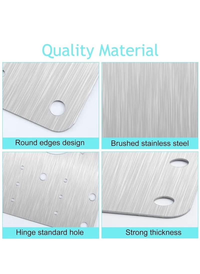 Generic 12 pcs Hinge Repair Brackets, Cabinet Hinge Repair Plate, Hinge Repair Brackets for Cabinet Furniture Drawer Window Stainless Steel Plate Repair  - Image 3