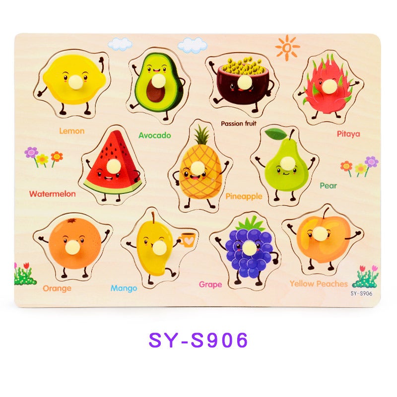 Hand-Scratch Board Jigsaw Puzzle Montessori Early Childhood Education Educational Toys Baby Building Blocks 1-2 And A Half Years Old 150.00G Boys 6 Girls - Image 1