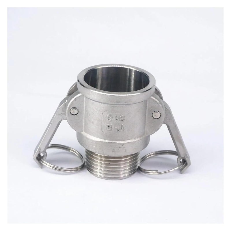 304 Stainless Steel 1 Inch BSP Male Thread Type B Socket Camlock Coupler Fitting - Image 2
