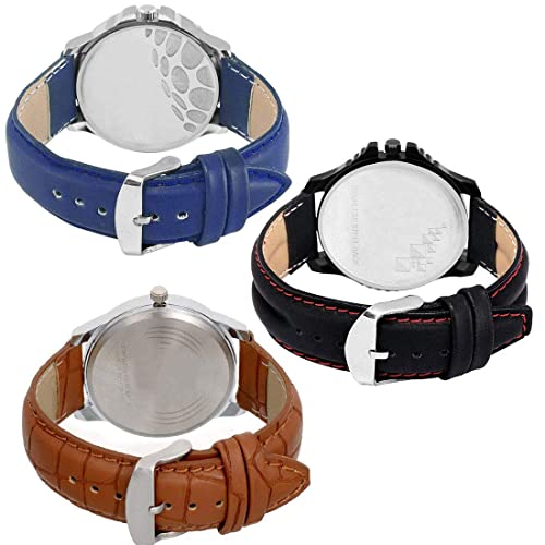 Acnos Multi-Color Premium Chronograph Design Leather Analog Combo Watches For Men And Watches, Boys (Pack Of 3) - Image 4