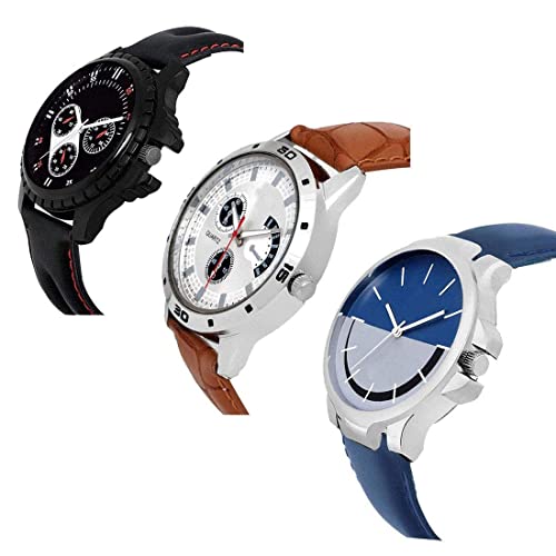 Acnos Multi-Color Premium Chronograph Design Leather Analog Combo Watches For Men And Watches, Boys (Pack Of 3) - Image 5