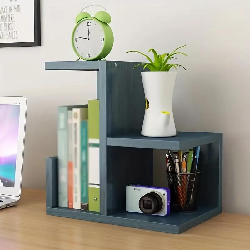 UniArt Display Freestanding Multifunctional Tabletop Wooden Shelf Storage Organization Unit Perfect for Office Bedroom Storage Room Home Desk 669 D x 118 W x 122 H Wenge