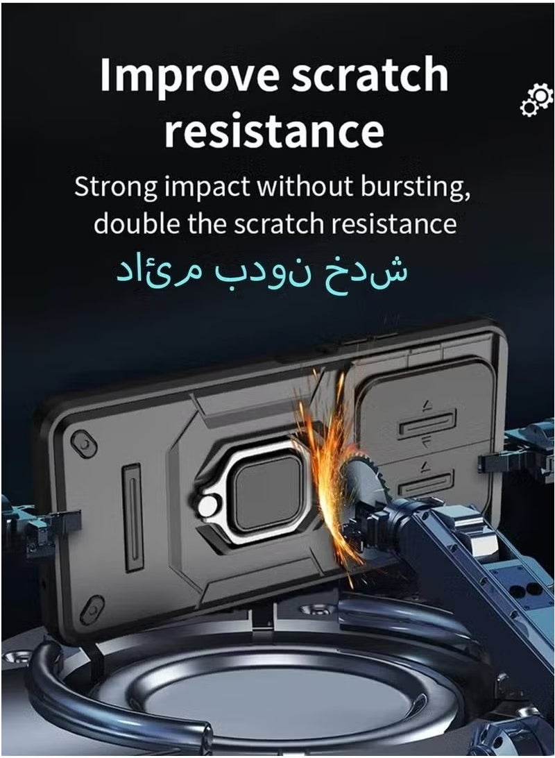 X-level Honor X9c 5G Case Cover with Slide Camera Cover & Ring Holder,Kickstand Shell Back Cover Scratch-Resistant Shock-Absorbing Protector Accessories Kickstand Stand Magnetic Car Ring Holder Protection - Image 4